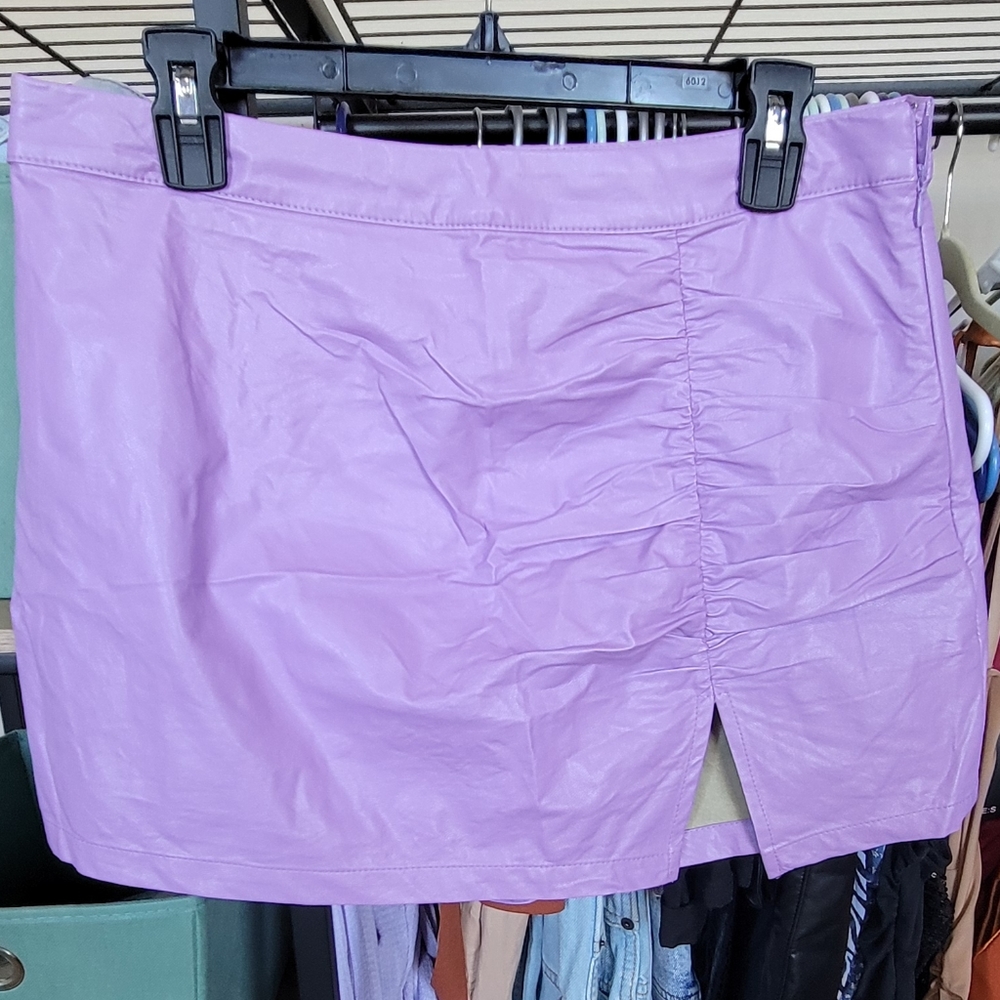 FASHION NOVA Love Fool PU Leather Skort in Lavender